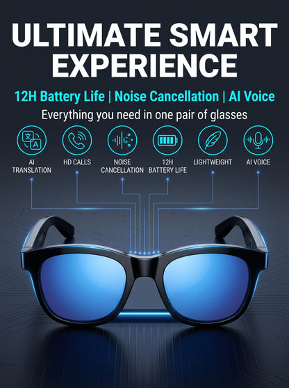 🔥Special Offer 50% OFF｜AI Smart Glasses ChatGPT 8MP Camera 4K Video 160+ Languages Translation