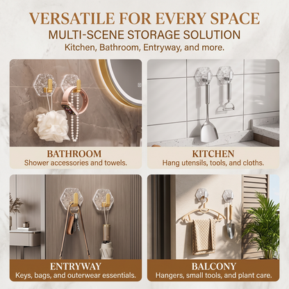 🔥Limited-time 50% off✨Glacier-patterned bathroom wall-mounted hooks - no drilling required