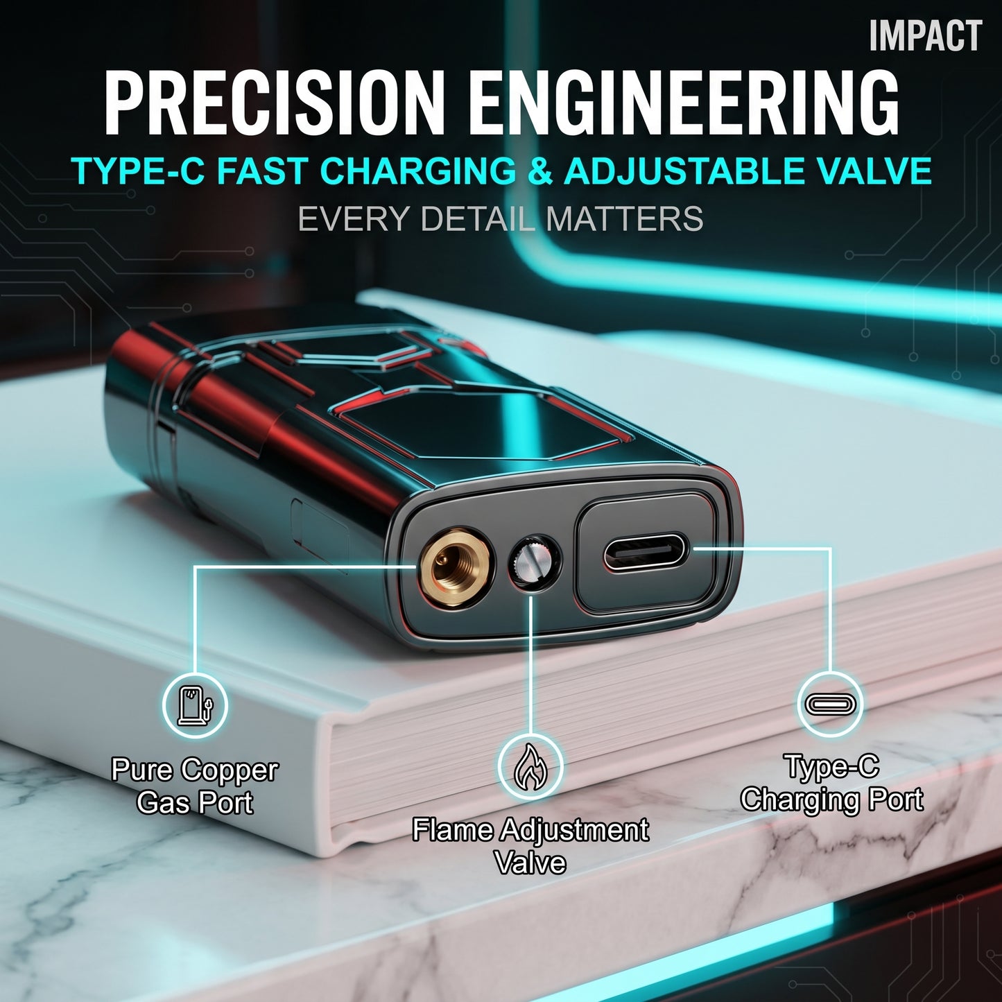 🔥50%off🔥Smart Voice-Control Lighter - Cyberpunk Dual Flame Torch Lighter, Type-C Rechargeable Windproof Electric Lighter