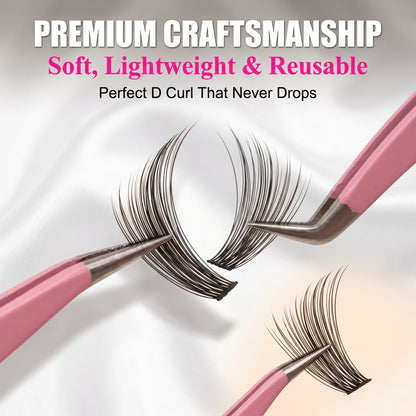 ✨50%off✨Salon-Quality At-Home Lash Clusters Set - Spiky Wispy Mega Volume Lashes (30D/50D/80D/100D) | Reusable & Waterproof