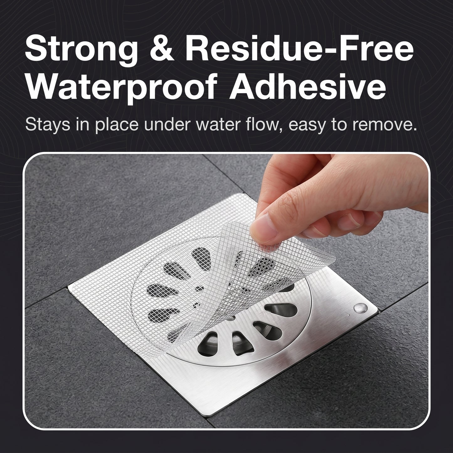 ✨50%off✨Disposable Shower Drain Hair Catcher | 10x10cm Waterproof Mesh Stickers for Bathroom & Kitchen (50/100 Pack)