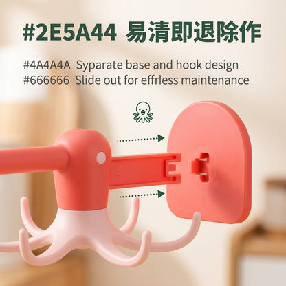 ✨50%off✨360° Rotating Octopus Wall Hooks | Damage-Free Under-Cabinet Utensil Organizer for Kitchen & Bathroom (2/4/6 Pack)