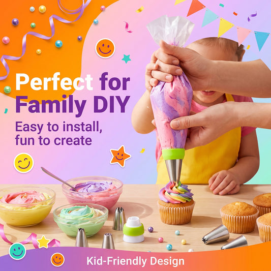 🍰 Enjoy 50% off now! 🔥 Flower-shaped piping tip set—perfect for DIY buttercream cake decorations featuring tulips and roses.
