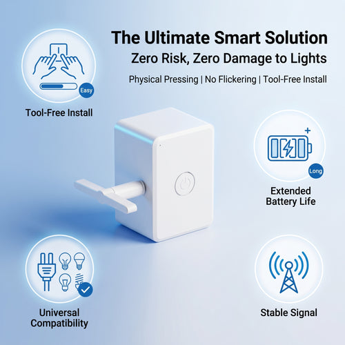 ✨Buy 1 Get 1 Free✨Lazy Light Switch Pusher, Wireless Remote Light Switch Helper for Seniors, No Wiring Needed, USB Rechargeable