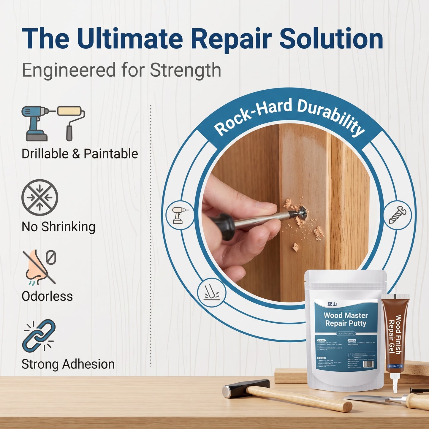 ✨Buy 1 Get 1 Free✨Industrial Super Strong Steel Epoxy Putty AB Glue, Waterproof Metal & Cast Iron Hole Repair Seal Clay