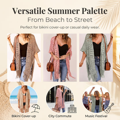 🔥New Year Sale🔥Sunscreen knitted tassel bikini cover-up