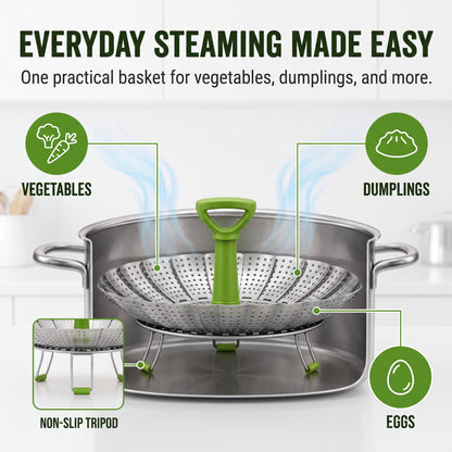 🔥First 50 customers enjoy 50% off🔥Adjustable Foldable Stainless Steel Steamer Basket
