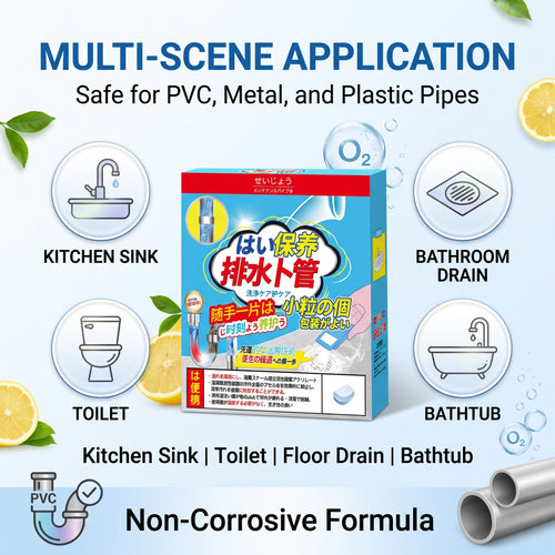 ✨Buy 1 Get 1 Free🔥Active Oxygen Drain Cleaner Tablets, Foaming Pipe Clog & Odor Remover for Sinks Drains Toilets