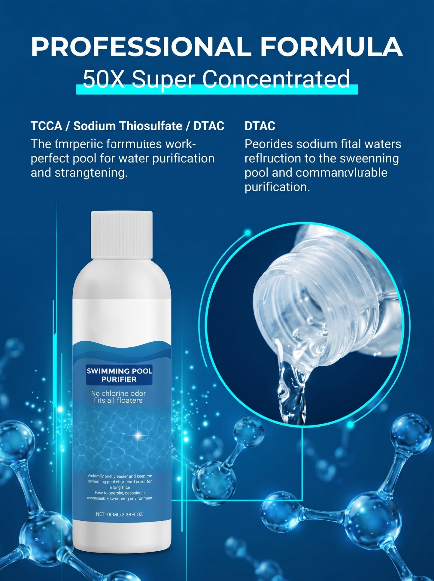 💧 Swimming Pool Purifying Liquid – Crystal Clear Water, Zero Hassle! ✨ Say goodbye to green water & harsh chemicals – just pure, fresh swimming every time. 🏊‍♂️💙