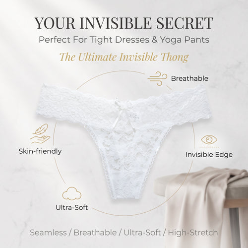 ✨Buy 1 Get 1 Free✨Women's thin, breathable, seamless thong panties with sexy lace, hollow-out cross straps and bikini design