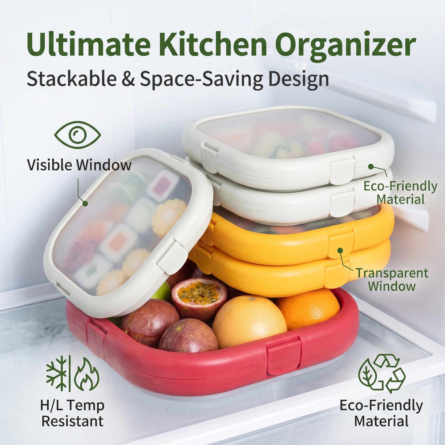🔥Mid-Year Sale 2026 | 50% OFF🔥Hot Selling Food-Grade Silicone Airtight Storage Box, Double-Sided Fridge Crisper for Fruits & Veggies