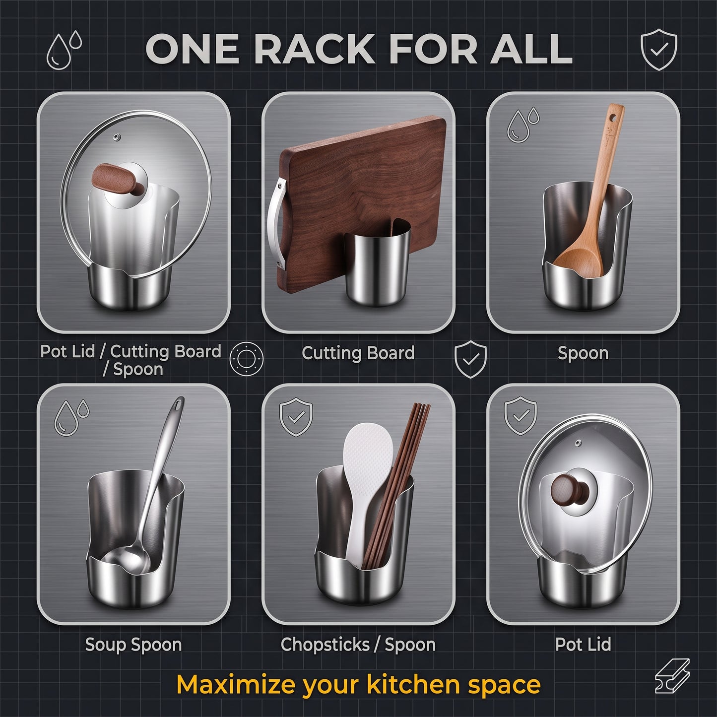 💎 Buy 2 Get 1 Free for a Limited Time! 💎 Stainless Steel Spoon Holder – Rust-proof, catches water droplets, a kitchen essential 🥄✨