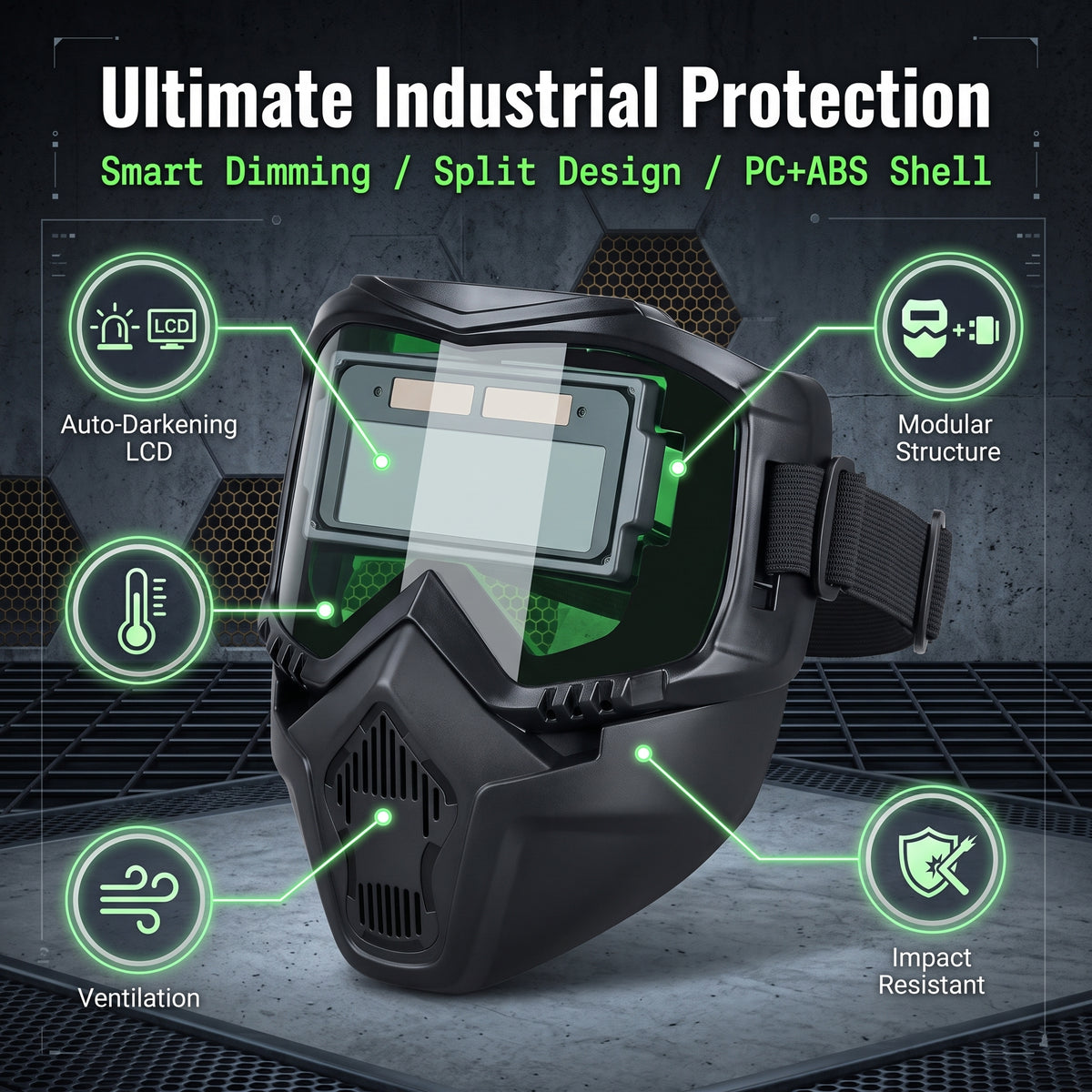 ⏳Limited time 50% OFF⏳Auto-Darkening Welding Mask