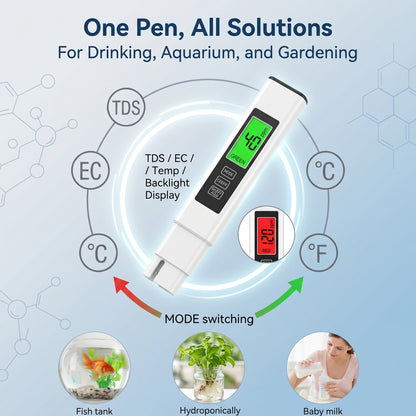 🔥50%off🔥4-in-1 Water Quality Tester Pen, Temp °C/°F & EC Meter