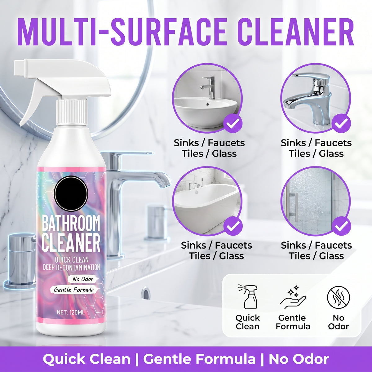 🔥 BUY 1 GET 1 FREE🔥Powerful Bathroom Descaling Foam Cleaner – Rapidly Breaks Down Grime