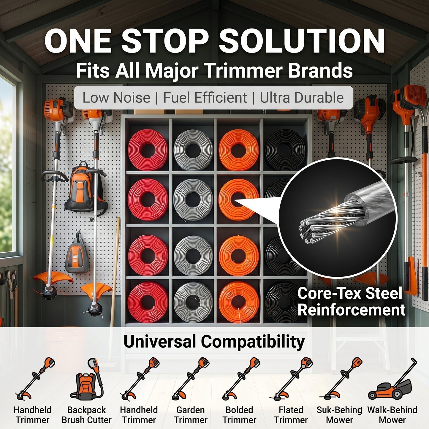 🔥50%off 🔥🌿200 FEET Universal Heavy-Duty Trimmer Line – Cut-to-Fit, Lasts Up to 10 Years