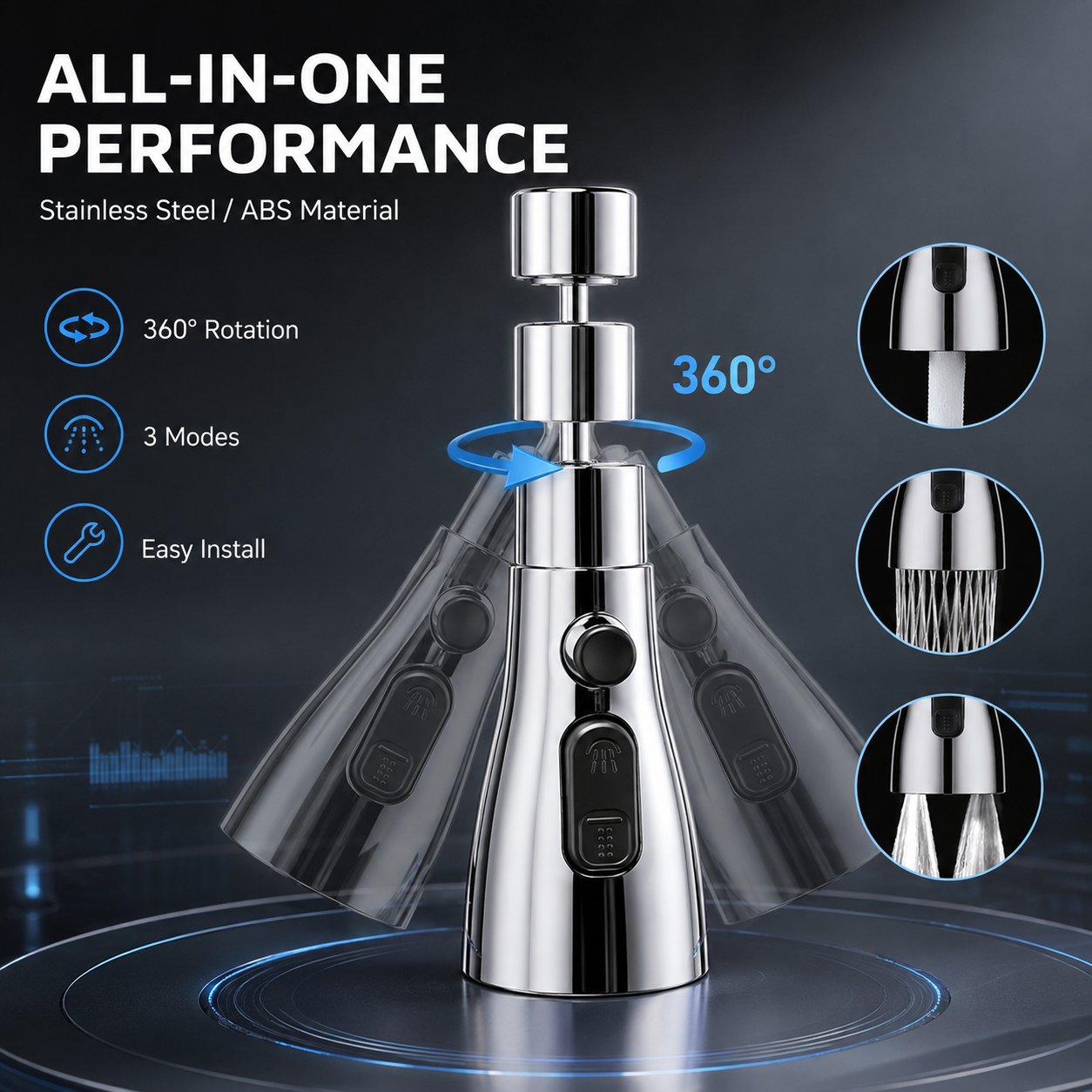 🔥360° Rotating Tap Extender with 3 Water Flow Modes for Effortless Cleaning