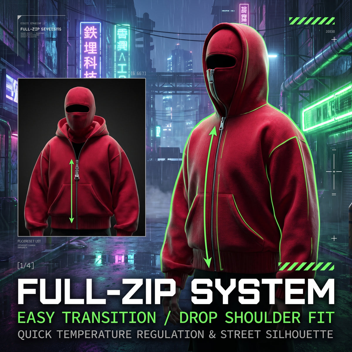 📢 Last Day Sale 56% OFF💥❄️Men’s Balaclava Zip Hoodie for Winter Sports Streetwear and Cold Weather Training