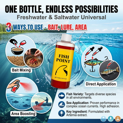 🔥50%off🔥The FISH POINT™ Pro-Grade Concentrated Marine & Freshwater Fish Attractant (100ml / 3.38 fl.oz)