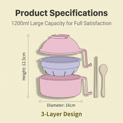 🔥HOT SALE🔥Multifunctional Microwave Ramen Bowl Set (6 Pieces)