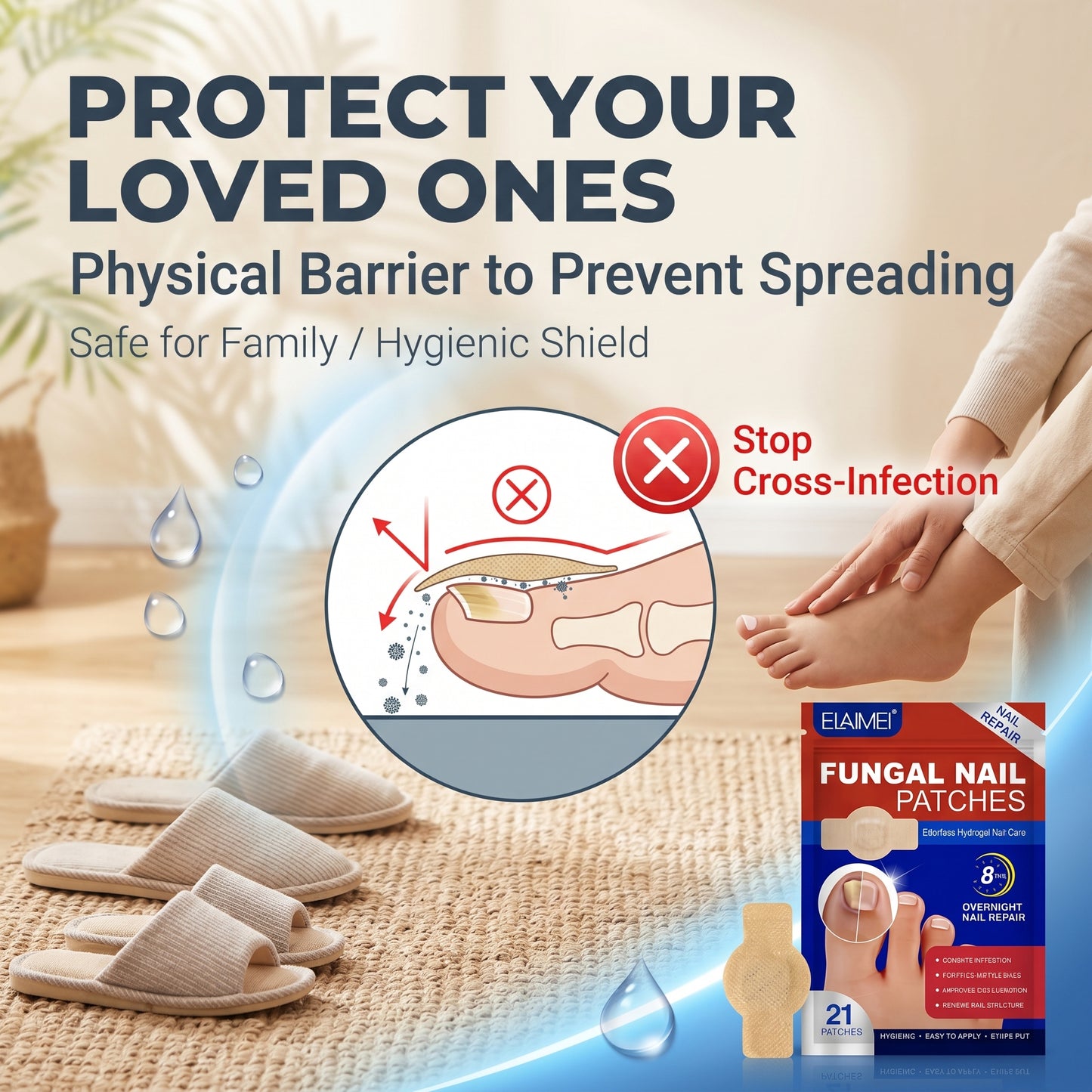 🔥50%off🔥Sandal-Ready Invisible Toenail Patches - Instant Camouflage Sticker for Fungal Nails, Hydrating & Protective Care