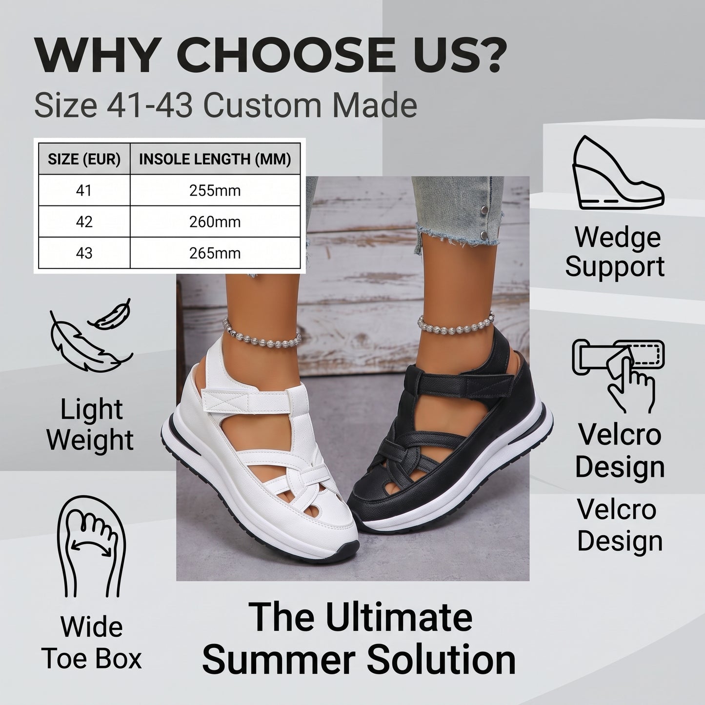 🔥50%off🔥Plus Size Women's Wedge Sandals (Sizes 41-43)