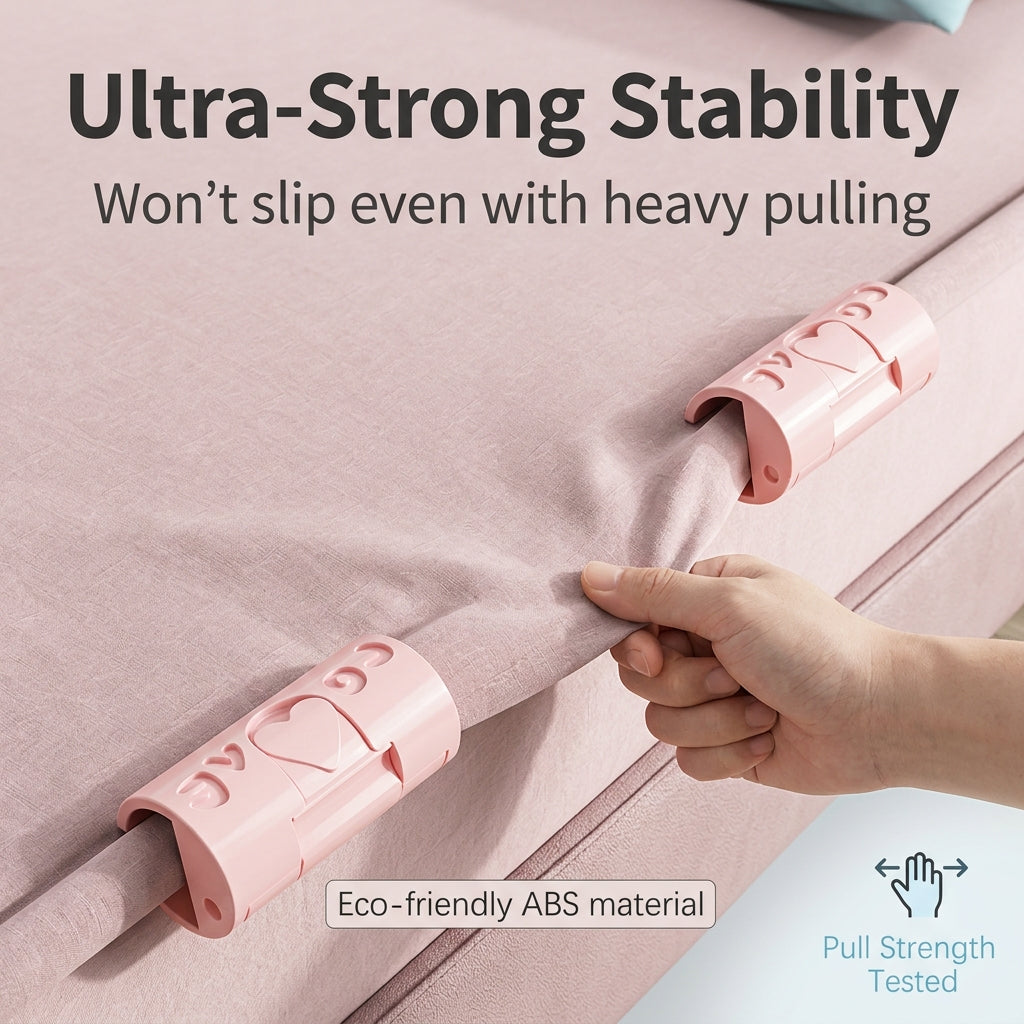 🛏️✨ Bed Sheet Fasteners – Needle-Free, Safe Quilt Clips