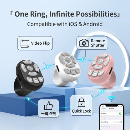 🎮First 50 customers enjoy 50% off ✨ Bluetooth Ring Remote Control – One-button control of your phone ✨