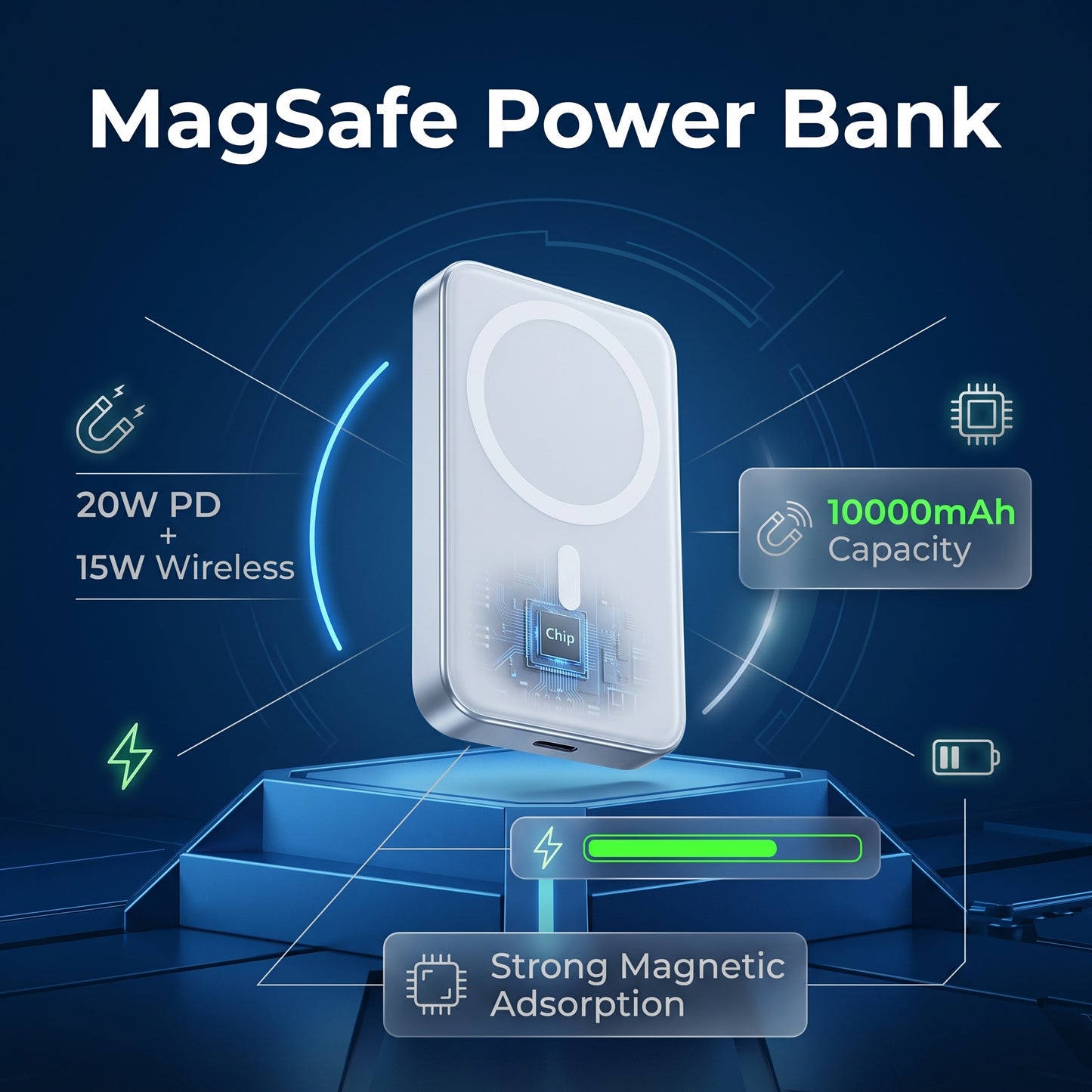 🔥Hot Sale 50% OFF🔥Wireless Fast Charging Magnetic Power Bank