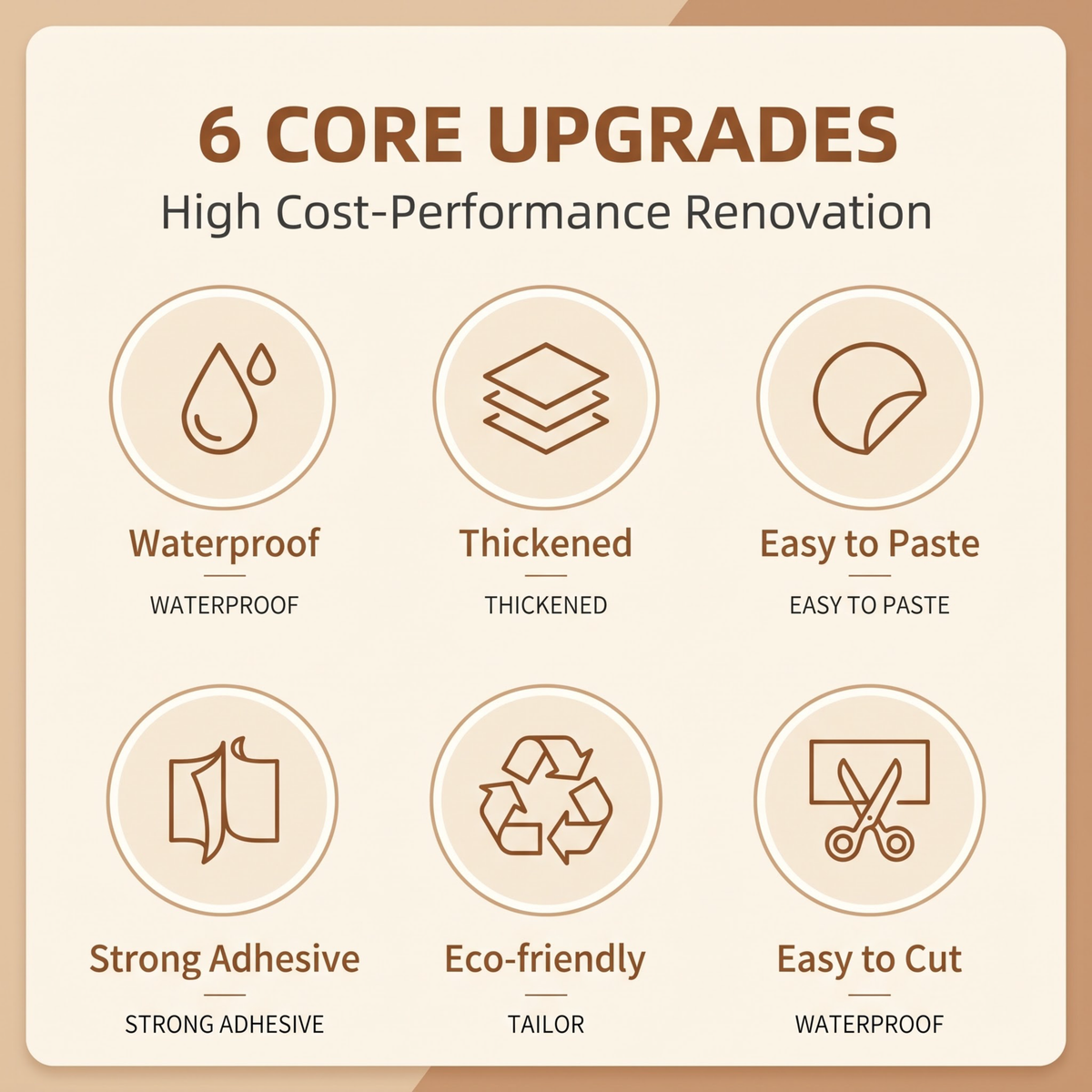 📢📢 Buy 1 Get 1 Free⏰ ✨Self-adhesive PET matte cabinet film, waterproof and oil-proof, aluminum foil backing, furniture renovation sticker.