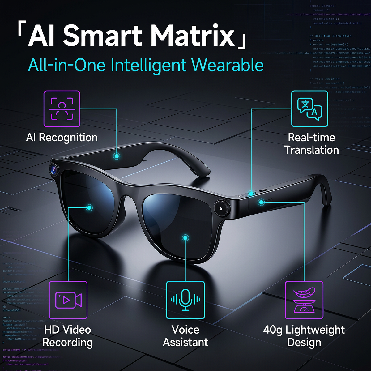 🔥 Half-price offer for the first 50 customers 🔥 AI Smart Translation Glasses