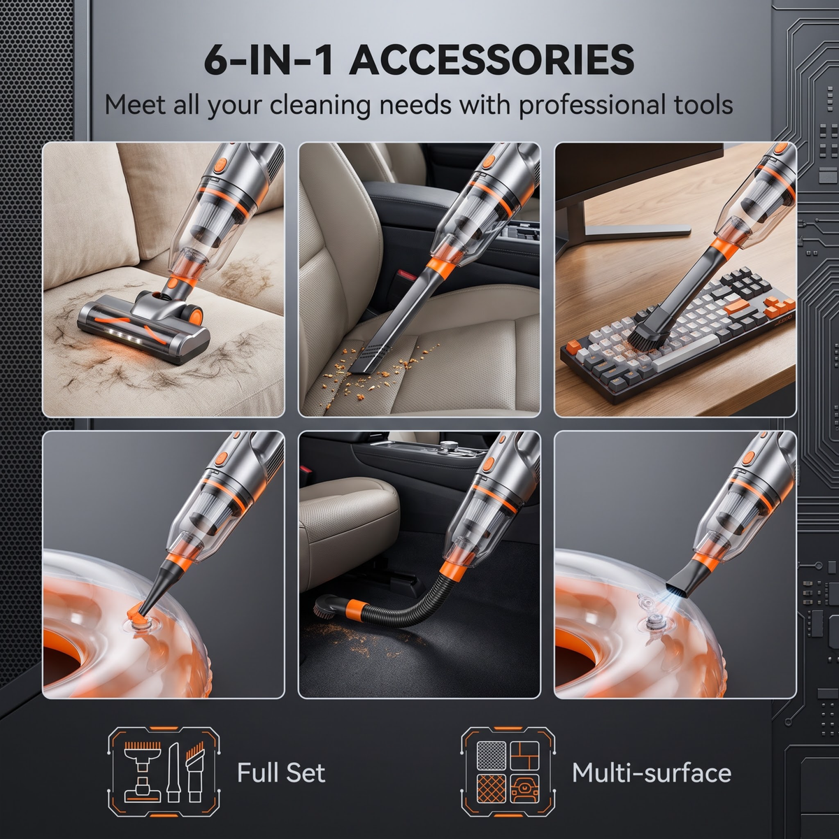 ⏳🔥LIMITED-TIME 50% OFF! ⏰Cordless Handheld Vacuum Blower, High Power 2-in-1 Blow & Suction Multi-use Cleaner