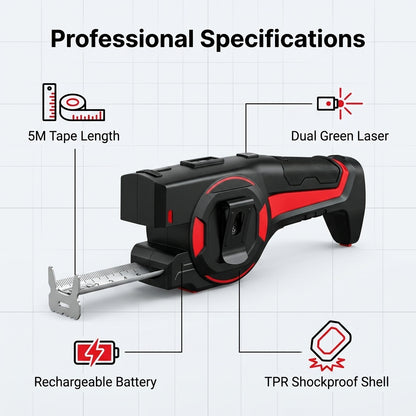 📏2-in-1 Tomahawk Rangefinder with Laser Measuring Tape