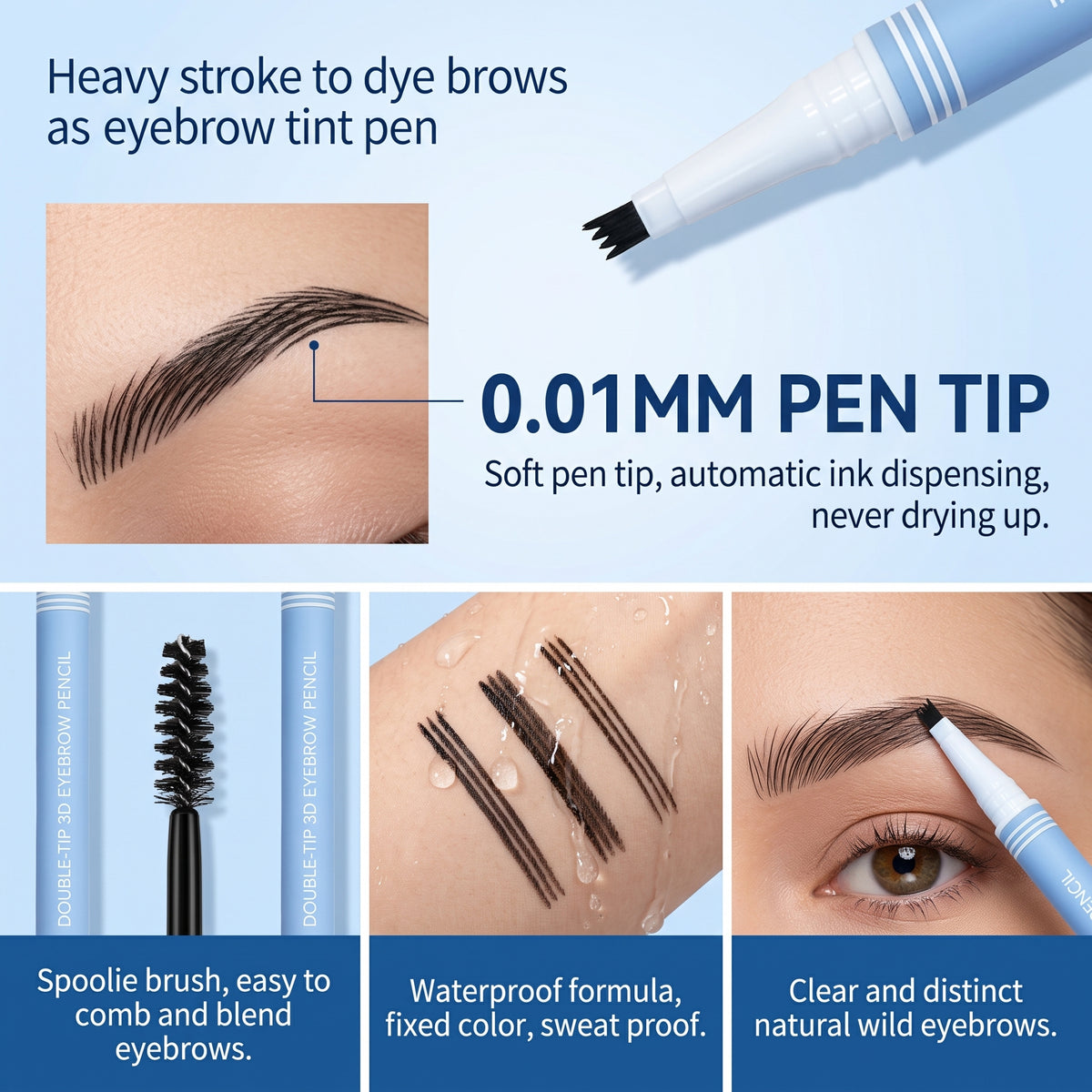 💕Buy 1 Get 1 Free🎁✨Dual-Ended 3D Eyebrow Pencil 2 in 1Dual-Ended Eyebrow Pencil