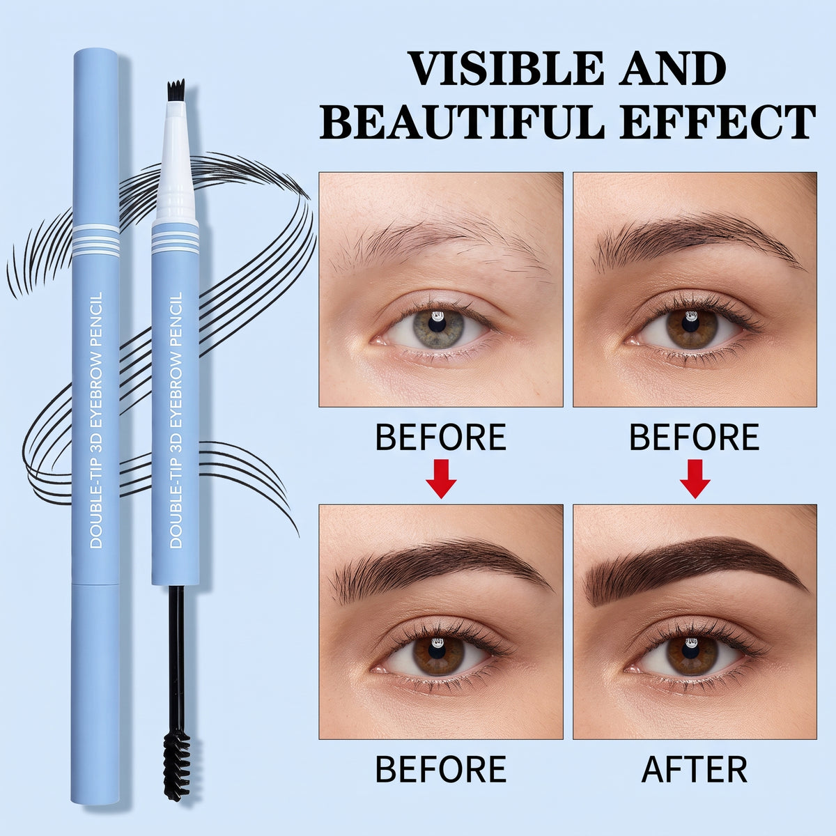 💕Buy 1 Get 1 Free🎁✨Dual-Ended 3D Eyebrow Pencil 2 in 1Dual-Ended Eyebrow Pencil