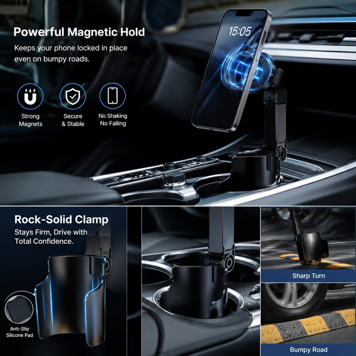 ❤️ 50% off for the first 50 customers! 🎉 Car Cup Holder Phone Mount — Supports 360° adjustment