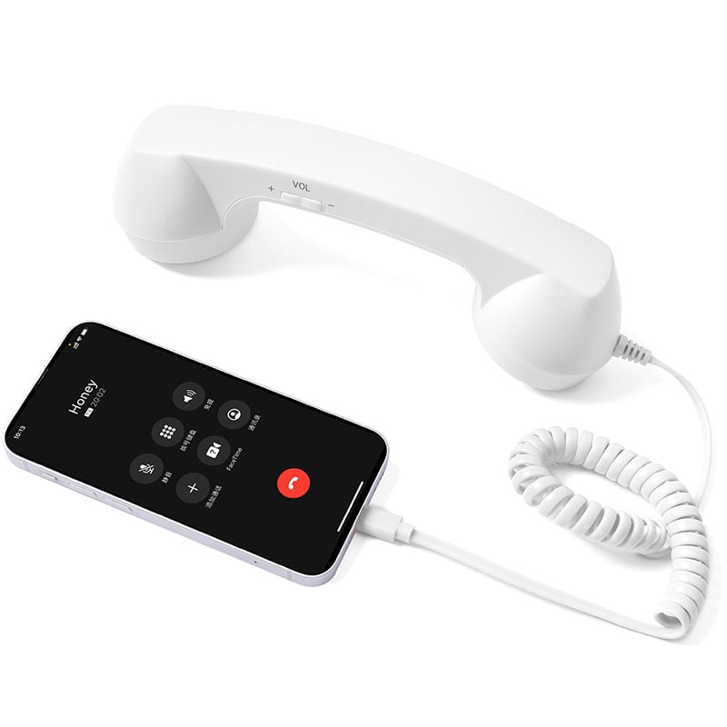 📞50% OFF NOW! Vintage Retro Telephone Handset – Wired Retro Phone Receiver for Smartphones, Ergonomic Curved Old-School Phone Handset, Cute Aesthetic Accessory & Unique Gift for Home & Desk