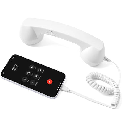 📞50% OFF NOW! Vintage Retro Telephone Handset – Wired Retro Phone Receiver for Smartphones, Ergonomic Curved Old-School Phone Handset, Cute Aesthetic Accessory & Unique Gift for Home & Desk