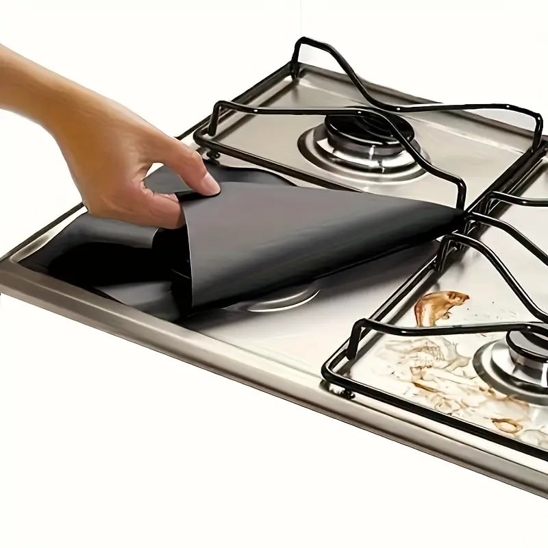 🔥Buy 2 Get 1 Free✨4-Piece Reusable Non-Stick Gas Stove Burner Covers – Heat-Resistant & Washable