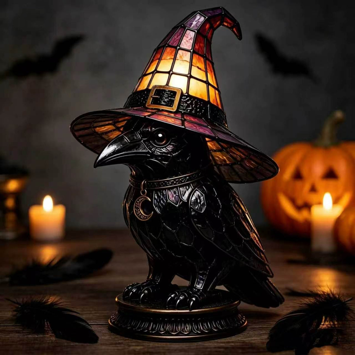 🔥Limited-time half-price sale 🎁Gothic Halloween Witch Cat Table Lamp