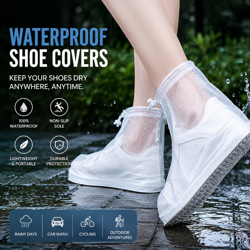 🌦️Waterproof Shoe Covers with Zipper & Adjustable Drawstring