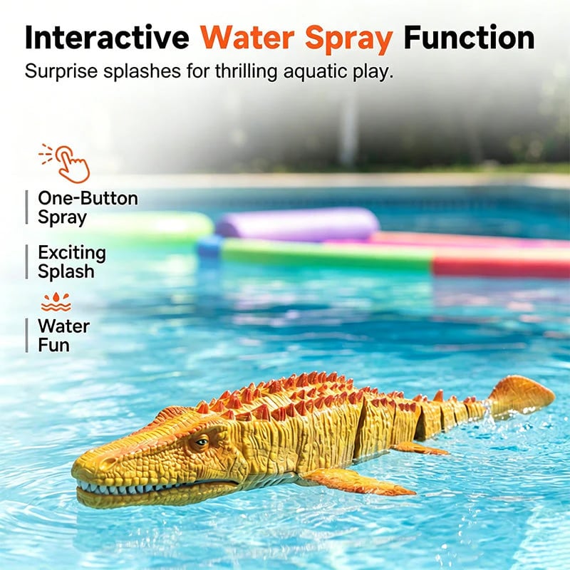🎉Last day of promotion🧽2.4G RC Mosasaurus Swimming Toy with Spray