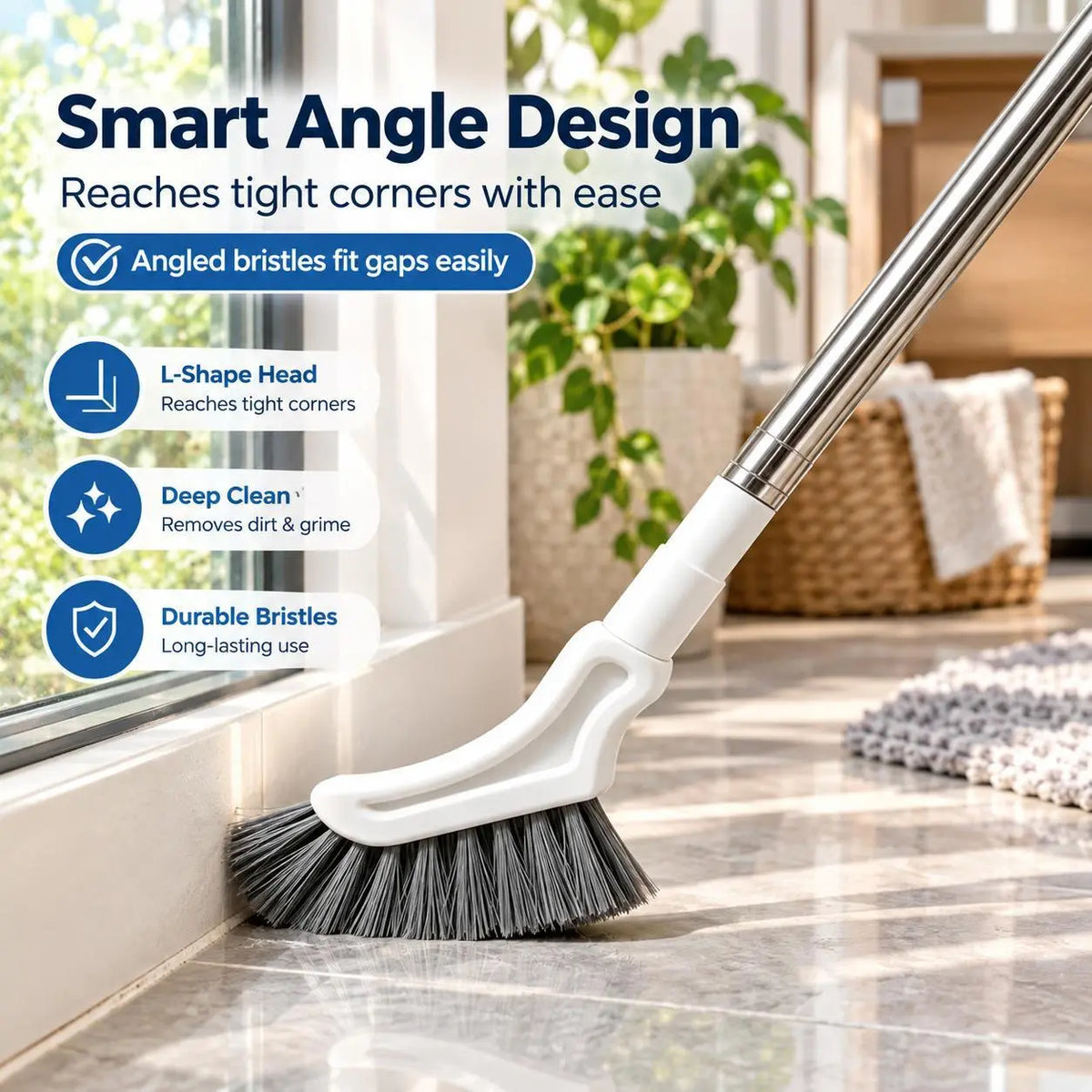 💥Buy 1 Get 1 Free🧼Adjustable Length Stainless Steel Telescopic Long Handle Crevice Cleaning Brush