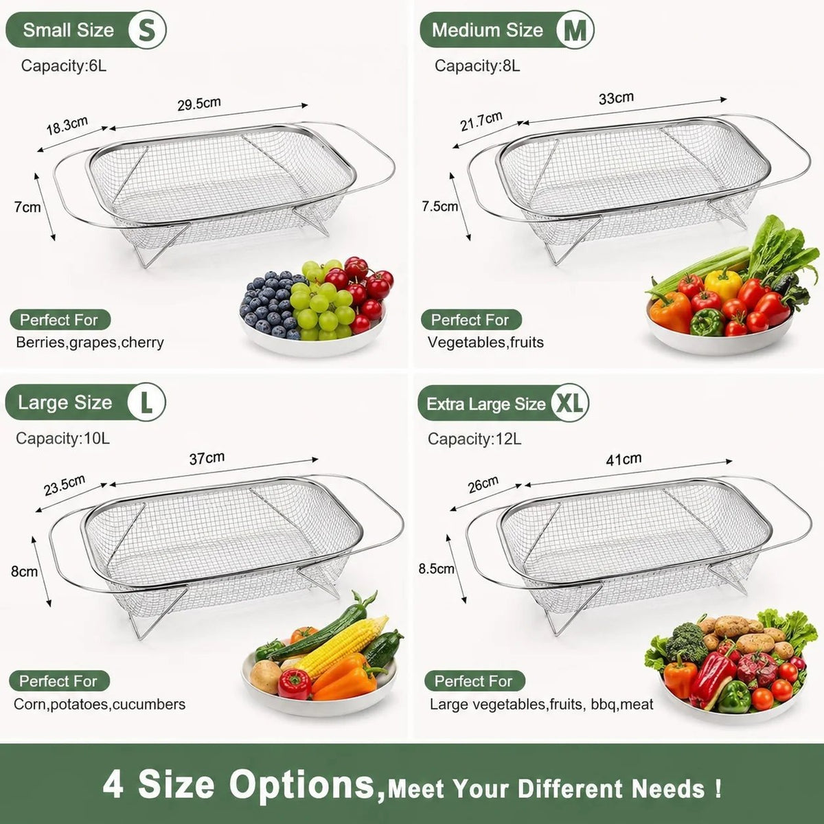 🎉💦 Expandable Over-the-Sink Strainer Basket