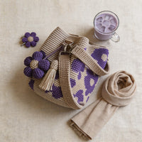 Purple- Floral Tote Bag