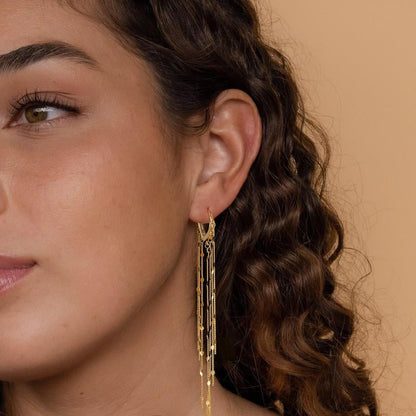 🔥HOT SALE🔥✨14K Gold Plated Long Tassel Earrings for Women