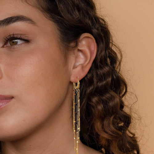 🔥HOT SALE🔥✨14K Gold Plated Long Tassel Earrings for Women