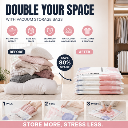 🔥2026 Hot Sale🔥No-Pump Large Vacuum Storage Compression Bags