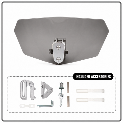 ❄️Summerfresh 50% Off!🏍️Adjustable Motorcycle Wind Deflector – Universal Windscreen Spoiler for Helmet Vibration, Wind Noise & Turbulence