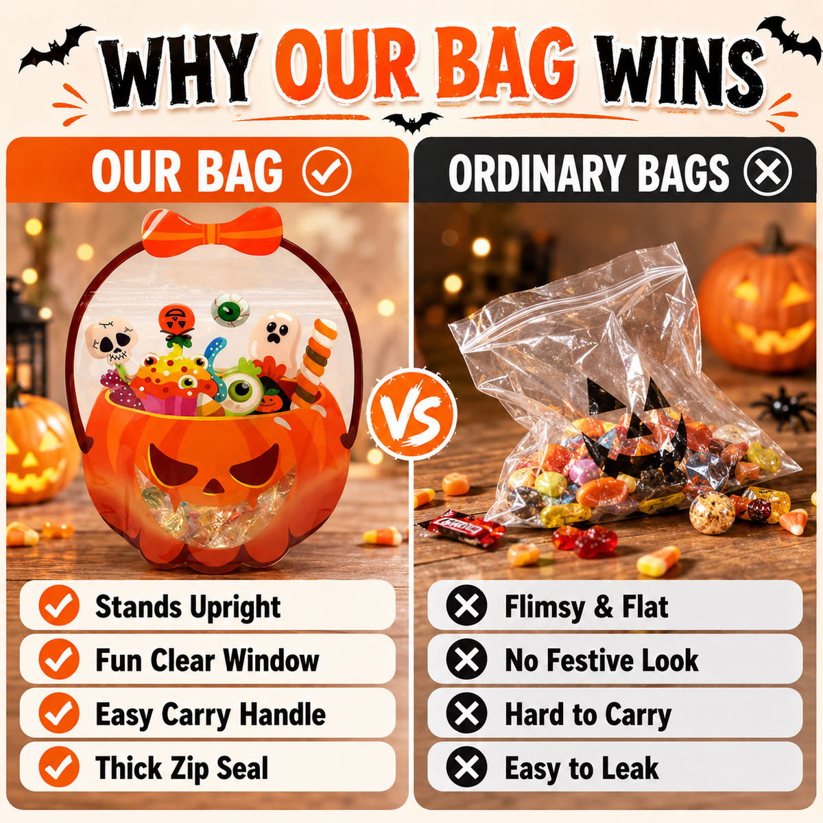 🎃 2026 Halloween Early Deal! 🎉Halloween Goodie Bags 🧡 Pumpkin & Cauldron Treat Bags
